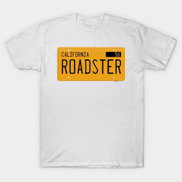 Roadster California Yellow License Plate T-Shirt by hotroddude